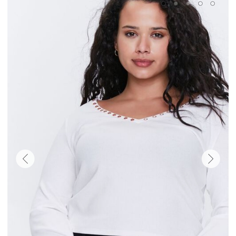 Forever 21 Button-Trim Ribbed Top - Picture 2 of 7